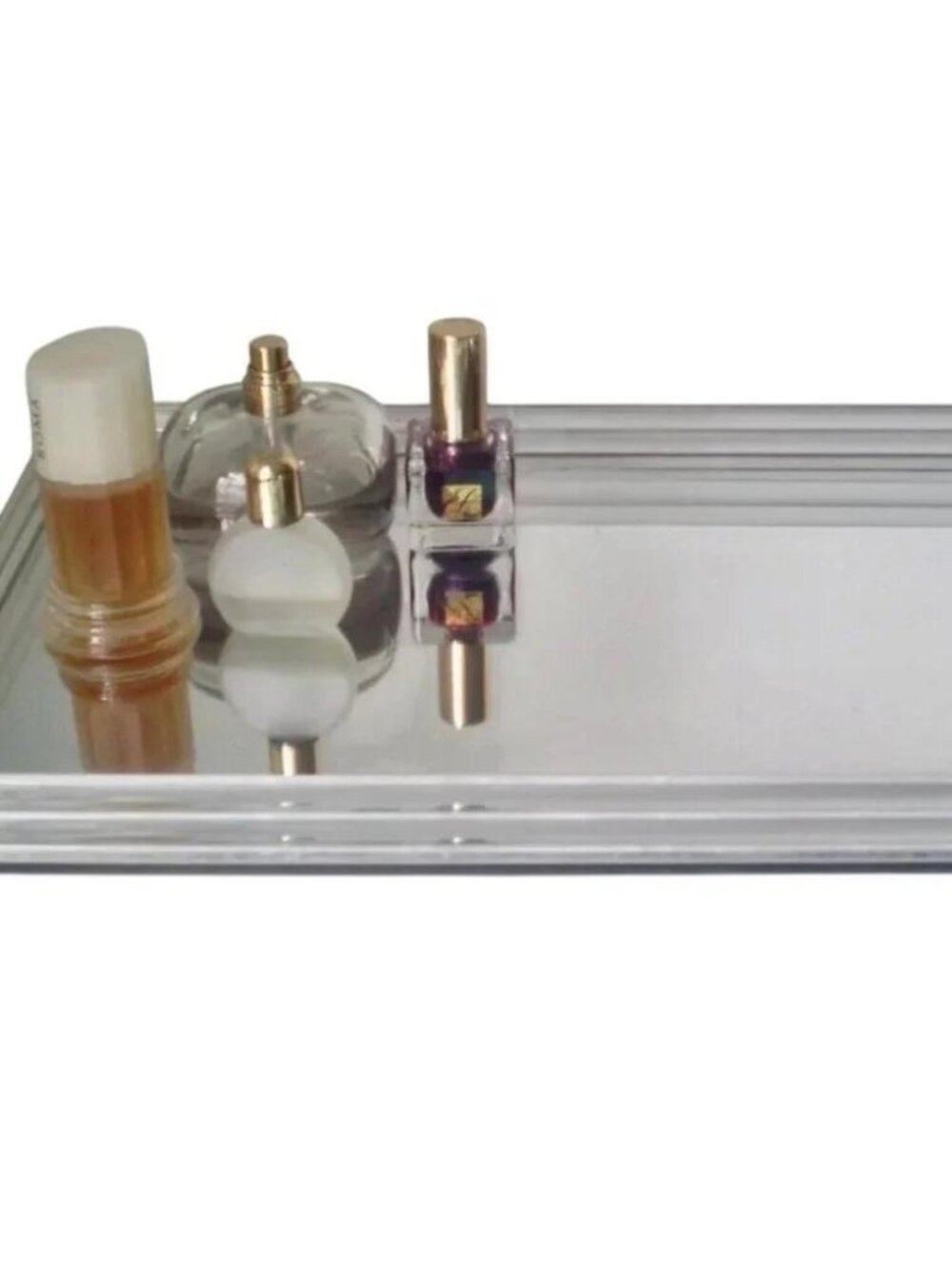 Vintage Lucite Mirror Perfume Tray